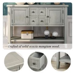 Antique Gray Buffet Sideboard Console Table with Bottom Shelf by Magic Home -Cheap Tidoin Store antique gray magic home console tables cs wf197822aae 1f 1000