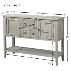 Antique Gray Buffet Sideboard Console Table with Bottom Shelf by Magic Home -Cheap Tidoin Store antique gray magic home console tables cs wf197822aae c3 1000
