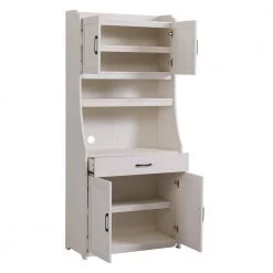 Antique White One-Body Style Pantry Storage Buffet Cabinet with Doors and Adjustable Shelves by Magic Home -Cheap Tidoin Store antique white magic home accent cabinets cs wf289494aaa 1f 1000