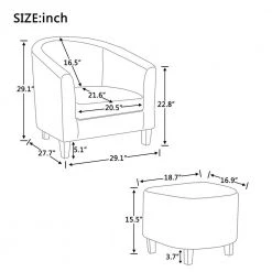Elegant Beidge Accent Retro Chair with Ottoman for Living Room by Magic Home -Cheap Tidoin Store beidge magic home accent chairs cs pp282731aao c3 1000