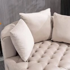 Classical Velvet Accent Barrel Leisure Sofa Chair, Beige by Magic Home 13 Classical Velvet Accent Barrel Leisure Sofa Chair, Beige by Magic Home -Cheap Tidoin Store beige magic home accent chairs cs w50127471 1f 1000