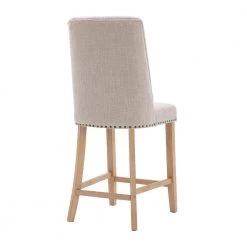 44.49 in. H Beige Upholstered Wood High Back Pub Chairs Bar Stools with Rubber Wood Legs (Set of 2) by Magic Home -Cheap Tidoin Store beige magic home bar stools cs pp196905aad 1f 1000
