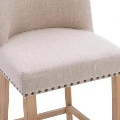 44.49 in. H Beige Upholstered Wood High Back Pub Chairs Bar Stools with Rubber Wood Legs (Set of 2) by Magic Home -Cheap Tidoin Store beige magic home bar stools cs pp196905aad 4f 1000