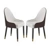 Beige PU Leather Solid Wood Dining Chair with Metal Legs (Set of 2) by Magic Home -Cheap Tidoin Store beige magic home dining chairs cs w50940535 64 1000