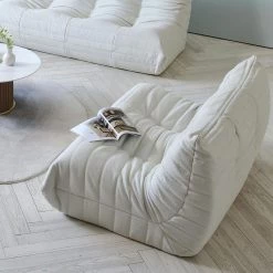 53.15 in. Teddy Velvet Bean Bag 2 Seats Lazy Sofa Couch in Beige by Magic Home -Cheap Tidoin Store beige magic home loveseats cs wf191003aan 31 1000