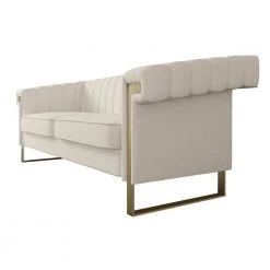 83.86 in. Soft Velvet Square Arm Straight Sofa with Removable Cushion in Beige by Magic Home -Cheap Tidoin Store beige magic home sofas couches cs w247s00041 4f 1000