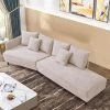 Modern 113.8 in. Sectional Polyester Sofa with Right Hand Facing Chaise, Beige by Magic Home -Cheap Tidoin Store beige magic home sofas couches cs w30213875 64 1000