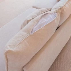 Modern 113.8 in. Sectional Polyester Sofa with Right Hand Facing Chaise, Beige by Magic Home -Cheap Tidoin Store beige magic home sofas couches cs w30213875 fa 1000