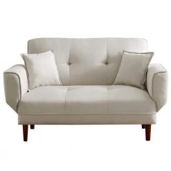 56.5 in. Polyester Lounge Sleeper Sofa Bed with Pillows, Beige by Magic Home