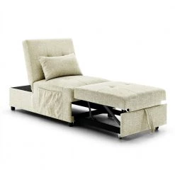 72 in. Width 4 in 1-Beige Fabric Single Extensible Sofa Bed with Adjustable Height Sofa Back by Tidoin