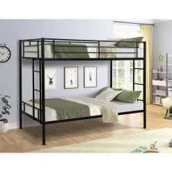Black Twin Over Twin Metal Bunk Bed Daybed with 2-Side Ladders by Magic Home 17 Black Twin Over Twin Metal Bunk Bed Daybed with 2-Side Ladders by Magic Home -Cheap Tidoin Store black magic home bunk beds cs w42721327 31 1000