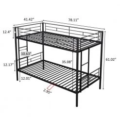 Black Twin Over Twin Metal Bunk Bed Daybed with 2-Side Ladders by Magic Home 12 Black Twin Over Twin Metal Bunk Bed Daybed with 2-Side Ladders by Magic Home -Cheap Tidoin Store black magic home bunk beds cs w42721327 c3 1000