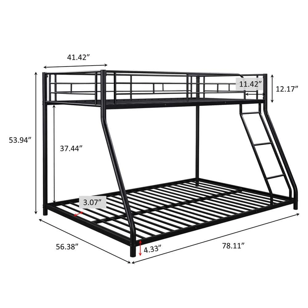 Black Twin Over Twin Metal Bunk Bed by Magic Home 5 Black Twin Over Twin Metal Bunk Bed by Magic Home - Image 3