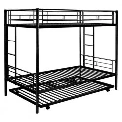 Black Twin Over Twin Bunk Bed With Trundle by Magic Home 15 Black Twin Over Twin Bunk Bed With Trundle by Magic Home -Cheap Tidoin Store black magic home bunk beds cs w427s00003 fa 1000