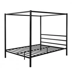 Queen Size Metal Canopy Platform Bed Frame with Headboard,Black by Magic Home