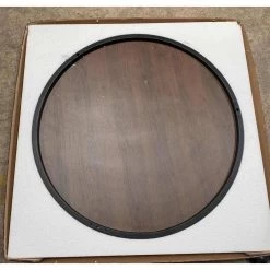 36 in. W Black Metal Frame Modern Round Coffee Table with Walnut Top by Magic Home -Cheap Tidoin Store black magic home coffee tables cs w24714243 fa 1000