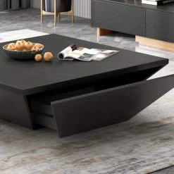39.37 in. Black Modern Square Storage Wood Coffee Table with Large Soft-Close Drawer by Magic Home 10 39.37 in. Black Modern Square Storage Wood Coffee Table with Large Soft-Close Drawer by Magic Home -Cheap Tidoin Store black magic home coffee tables pv ct wns02 b 4f 1000