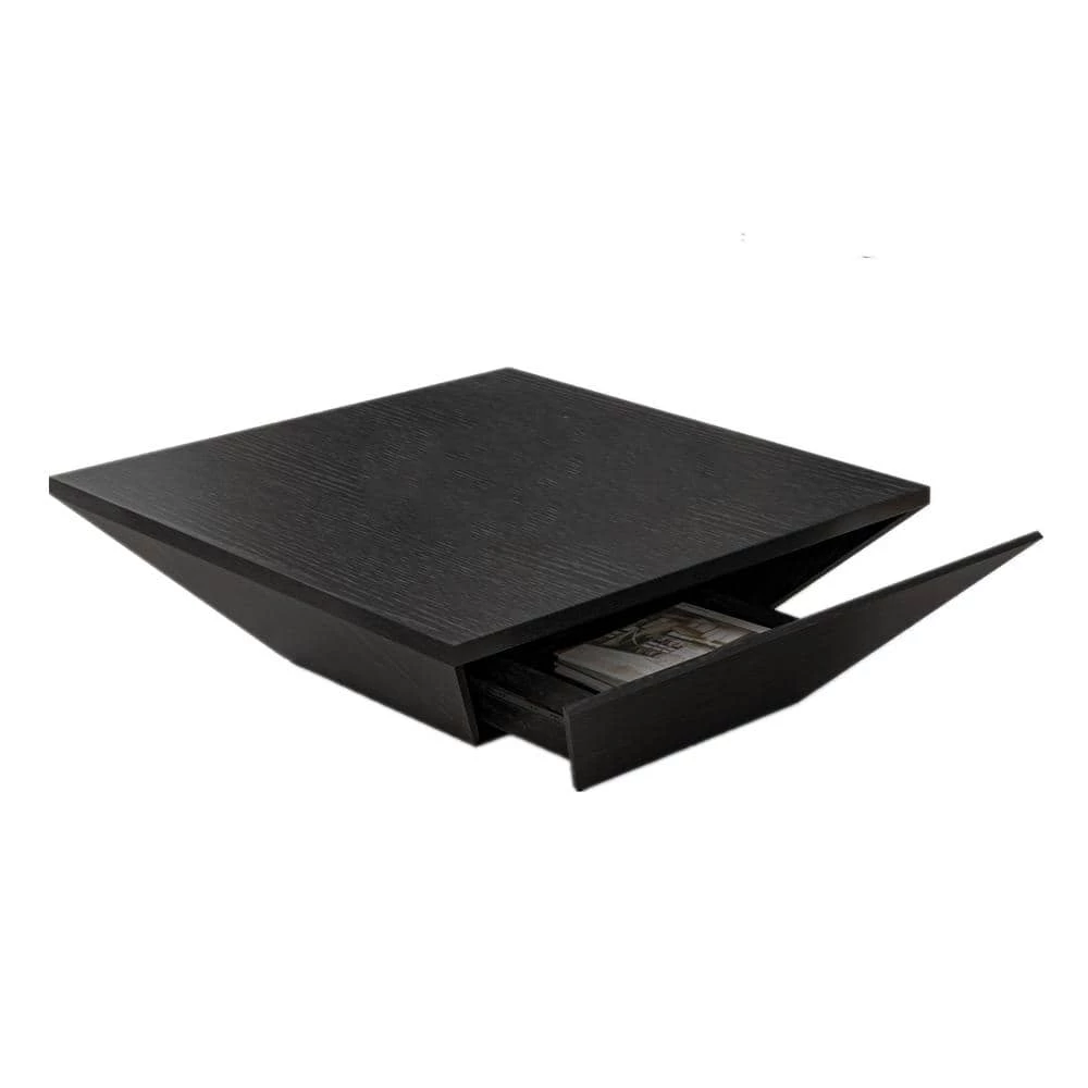 39.37 in. Black Modern Square Storage Wood Coffee Table with Large Soft-Close Drawer by Magic Home 3 39.37 in. Black Modern Square Storage Wood Coffee Table with Large Soft-Close Drawer by Magic Home