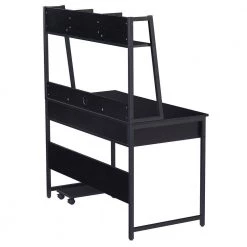 47.24 in. W Rectangular Black MDF Desktop Solid Steel Frame 2-Drawers Computer Desk with Hutch and Bookshelf by Magic Home -Cheap Tidoin Store black magic home computer desks cs wf198284aab 1f 1000