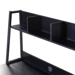 47.24 in. W Rectangular Black MDF Desktop Solid Steel Frame 2-Drawers Computer Desk with Hutch and Bookshelf by Magic Home -Cheap Tidoin Store black magic home computer desks cs wf198284aab 44 1000