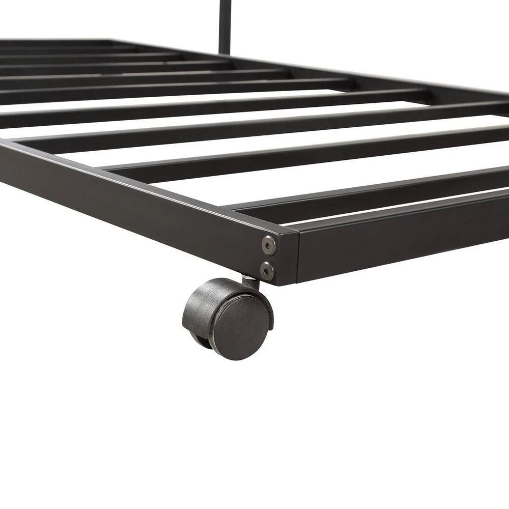 Black Twin Size Metal Daybed with Trundle by Magic Home 6 Black Twin Size Metal Daybed with Trundle by Magic Home - Image 4