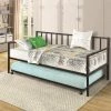 Black Twin Size Metal Daybed with Trundle by Magic Home