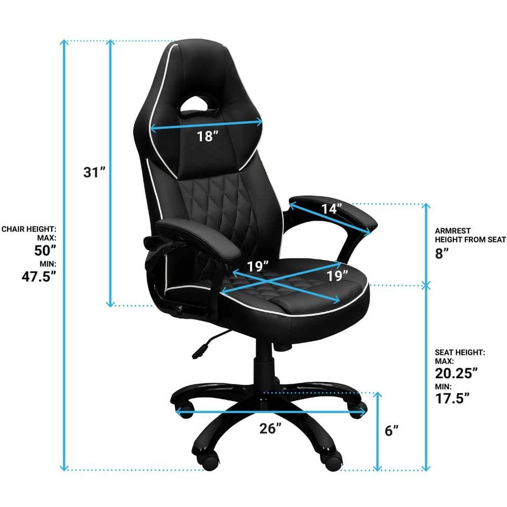 High Back Techni Mobili Executive Sport Race Home Office Computer Chair, Black by Magic Home 12 High Back Techni Mobili Executive Sport Race Home Office Computer Chair, Black by Magic Home - Image 10