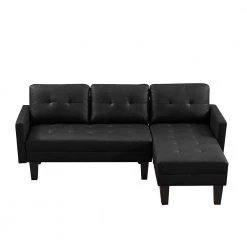 80 in.W Black Faux Leather L-Shape Sectional Sofa Queen Size Bed Sofa Chaise Lounge with Ottoman Bench by Magic Home 12 80 in.W Black Faux Leather L-Shape Sectional Sofa Queen Size Bed Sofa Chaise Lounge with Ottoman Bench by Magic Home -Cheap Tidoin Store black magic home kitchen dining tables cs gs002351aae 4f 1000