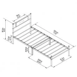 Sandalwood Black Simplism Twin Size Metal Panel Bed Frame by Magic Home -Cheap Tidoin Store black magic home panel beds 636 bd001twbksw c3 1000