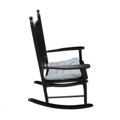 Black Wooden Porch Rocker Chair for Outdoor and Indoor by Magic Home