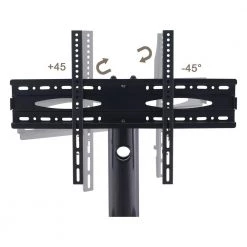 43.3 in. Entertainment Center Black Tempered Glass Metal Mobile TV Stand Floor TV Mount Bracket Fits TV's up to 65 in. by Magic Home -Cheap Tidoin Store black magic home tv stands cs w24105875 1f 1000