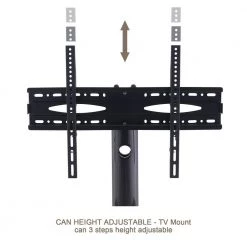 43.3 in. Entertainment Center Black Tempered Glass Metal Mobile TV Stand Floor TV Mount Bracket Fits TV's up to 65 in. by Magic Home -Cheap Tidoin Store black magic home tv stands cs w24105875 4f 1000