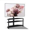 43.3 in. Entertainment Center Black Tempered Glass Metal Mobile TV Stand Floor TV Mount Bracket Fits TV's up to 65 in. by Magic Home -Cheap Tidoin Store black magic home tv stands cs w24105875 64 1000