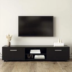 13.8 in. Black TV Stand TV Console Cabinet with LED RGB Lights Fits TV's up to 55 in. by Magic Home -Cheap Tidoin Store black magic home tv stands cs w33115870 31 1000