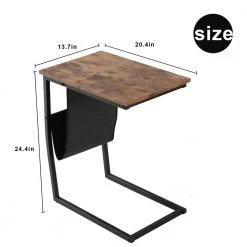 20.4 in. Black C-Top Wood Side Table with Metal Framed by Tidoin -Cheap Tidoin Store black tidoin c tables zoy ydw5 4965 c3 1000