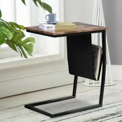 20.4 in. Black C-Top Wood Side Table with Metal Framed by Tidoin -Cheap Tidoin Store black tidoin c tables zoy ydw5 4965 e1 1000