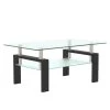39 .4 in. L Black 17.7 in. H Rectangle Metal Coffee Table with Glass Top by Tidoin -Cheap Tidoin Store black tidoin coffee tables dm ydw4 036 64 1000