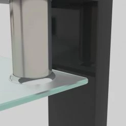 39 in. W x 23 in. D x 17 in. H Black Middle Rectangle Double-Deck Glass Coffee Table Modern Side Center Table by Tidoin -Cheap Tidoin Store black tidoin coffee tables jws ydw2 5188 1f 1000