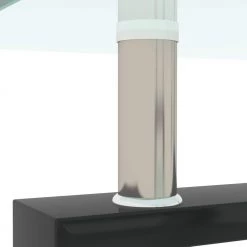 39 in. W x 23 in. D x 17 in. H Black Middle Rectangle Double-Deck Glass Coffee Table Modern Side Center Table by Tidoin -Cheap Tidoin Store black tidoin coffee tables jws ydw2 5188 44 1000