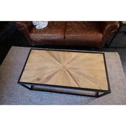 48 in. Black Rectangle Metal Coffee Table with MDF Tabletop by Tidoin -Cheap Tidoin Store black tidoin coffee tables lh ydg1 5962 1f 1000