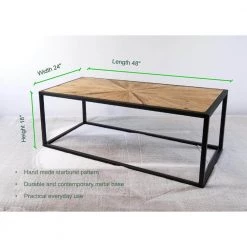 48 in. Black Rectangle Metal Coffee Table with MDF Tabletop by Tidoin -Cheap Tidoin Store black tidoin coffee tables lh ydg1 5962 c3 1000