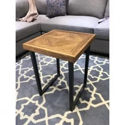 16 in. Black Square Metal Coffee Table with MDF Tabletop by Tidoin -Cheap Tidoin Store black tidoin coffee tables lh ydg1 6365 31 1000