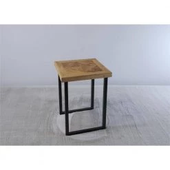 16 in. Black Square Metal Coffee Table with MDF Tabletop by Tidoin -Cheap Tidoin Store black tidoin coffee tables lh ydg1 6365 4f 1000