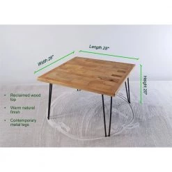 28 in. Black Square Metal Coffee Table with MDF Tabletop by Tidoin -Cheap Tidoin Store black tidoin coffee tables lh ydg1 6366 c3 1000