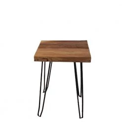 16 in. Black Square Metal Coffee Table with MDF Tabletop by Tidoin