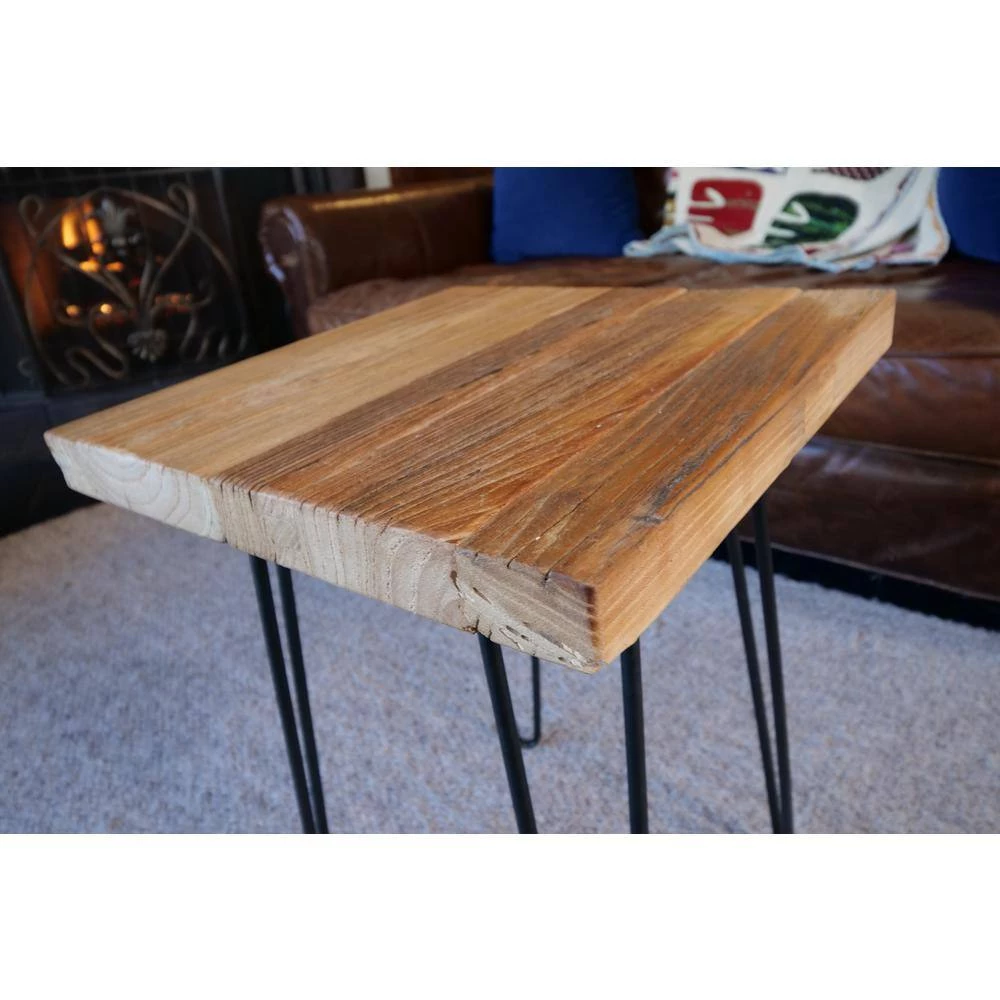 16 in. Black Square Metal Coffee Table with MDF Tabletop by Tidoin 4 16 in. Black Square Metal Coffee Table with MDF Tabletop by Tidoin - Image 2