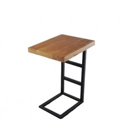 18 in. Black Rectangle Metal Coffee Table with MDF Tabletop by Tidoin