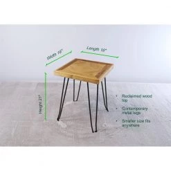 16 in. Black Square Metal Coffee Table with MDF Tabletop by Tidoin -Cheap Tidoin Store black tidoin coffee tables lh ydg1 8197 c3 1000