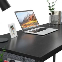 Modern 47.2 in. Rectangular Black Wood Computer Desk with Storage Bag and Hook by Tidoin -Cheap Tidoin Store black tidoin computer desks dvs ydw6 397 1f 1000