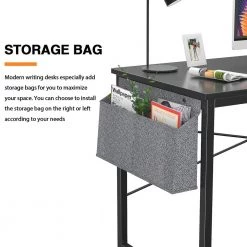 Modern 47.2 in. Rectangular Black Wood Computer Desk with Storage Bag and Hook by Tidoin -Cheap Tidoin Store black tidoin computer desks dvs ydw6 397 4f 1000
